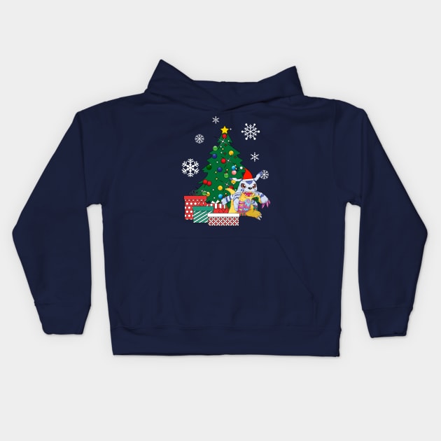 Gabumon Around The Christmas Tree Kids Hoodie by Nova5